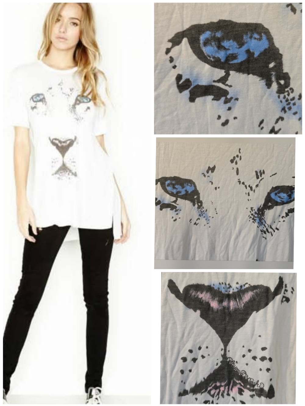 Lauren Moshi RARE Lion Face shirt